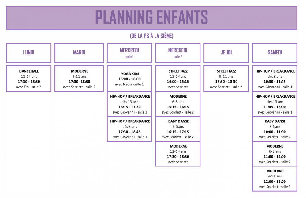 planning enfants
