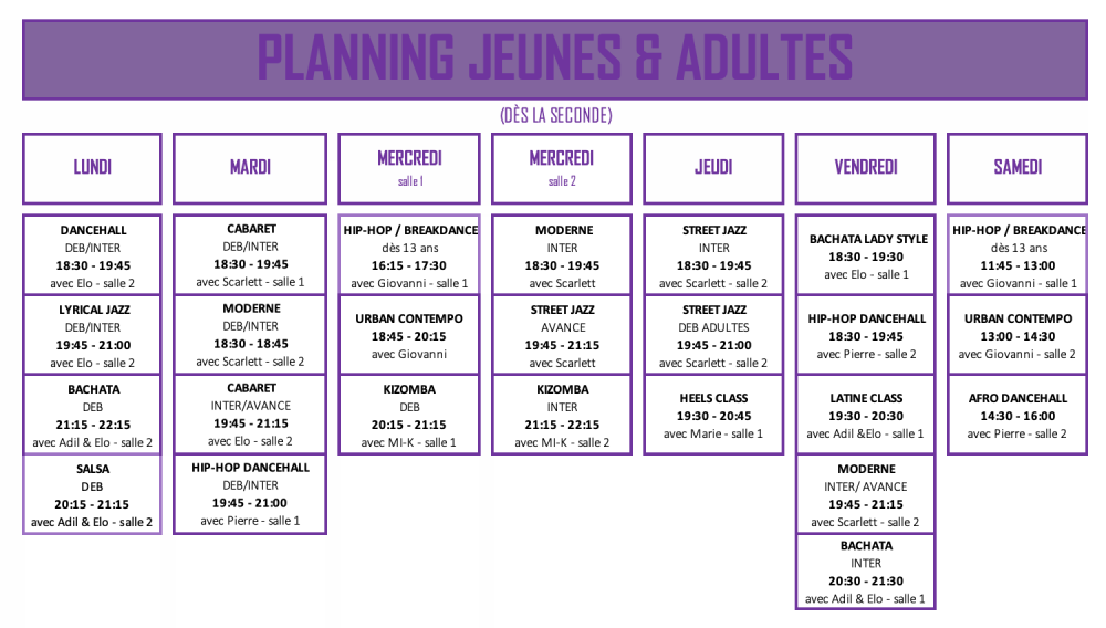planning jeunes et adultes
