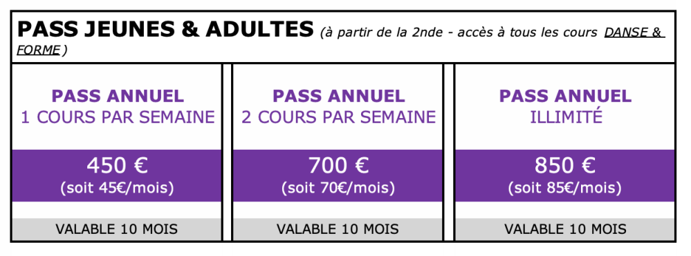 Pass jeunes et adultes