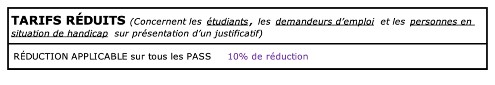 tarifs réduits